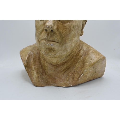 318 - Large Angela Munslow cast plaster of a gentleman from the shoulders and above. With artists monogram... 