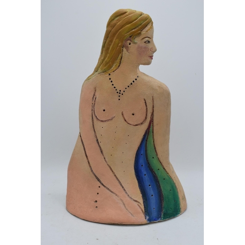 320 - Angela Munslow double sided clay model depicting naked ladies. 41cm tall. Angela Munslow was an arti... 