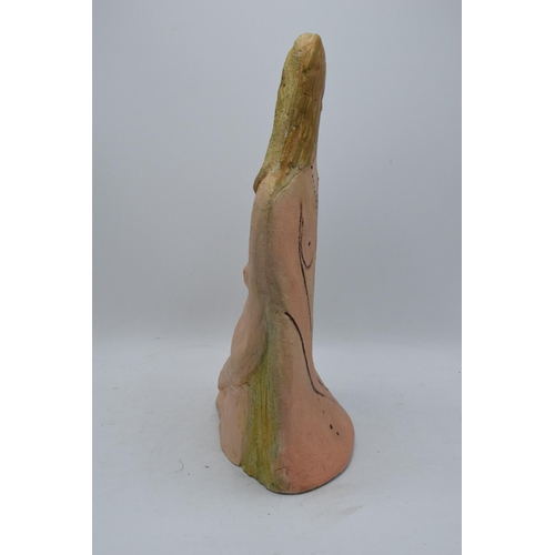 320 - Angela Munslow double sided clay model depicting naked ladies. 41cm tall. Angela Munslow was an arti... 