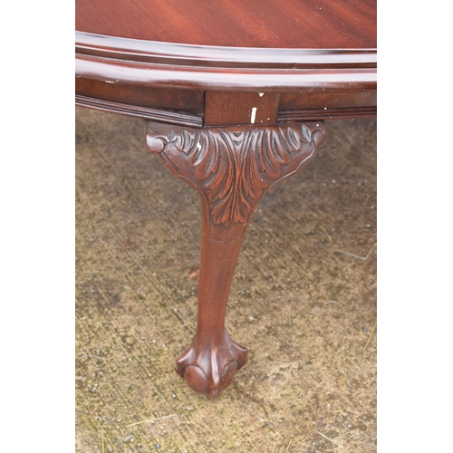 335 - Early 20th century Chippendale style mahogany dining / library table with ball and claw feet. 190 x ... 