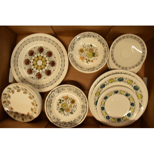 43G - A large collection of Broadhurst Ironstone Kathie Winkle tea and dinner ware to include Calypso (50+... 