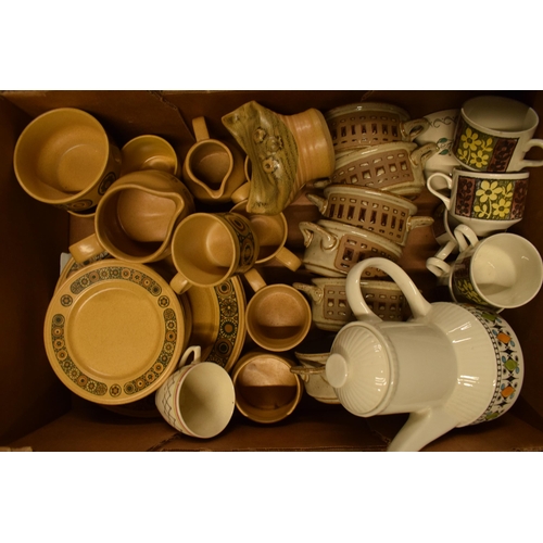 43L - An extensive collection to mainly consist of vintage mid century pottery tea and dinner ware to incl... 