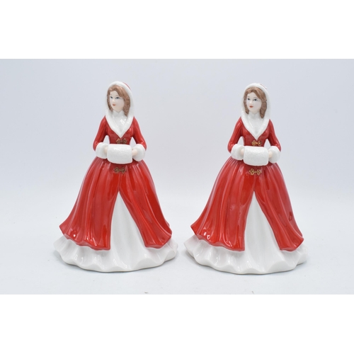 45 - A pair of Leonardo Collection ladies dressed in winter clothing and long red coats (2). In good cond... 