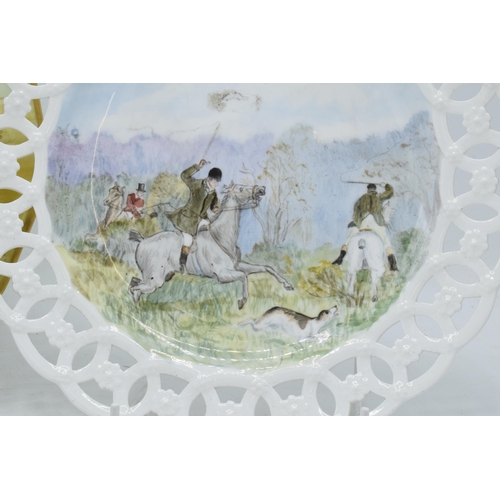 49 - A Royal Worcester cabinet plate decorated with scenes of Windsor Castle, signed by D Wilson, togethe... 