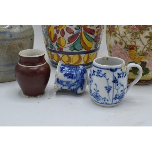 54 - Group of ceramics and collectables: Includes a large European jug, Japanese lidded ginger jar, Alaba... 