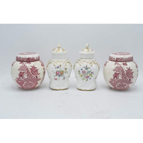 70 - A collection of pottery to include Minton Haddon Hall ginger jars together with a pair of Masons iro... 