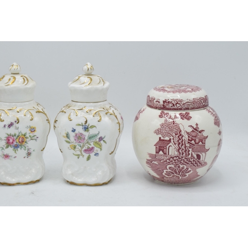 70 - A collection of pottery to include Minton Haddon Hall ginger jars together with a pair of Masons iro... 