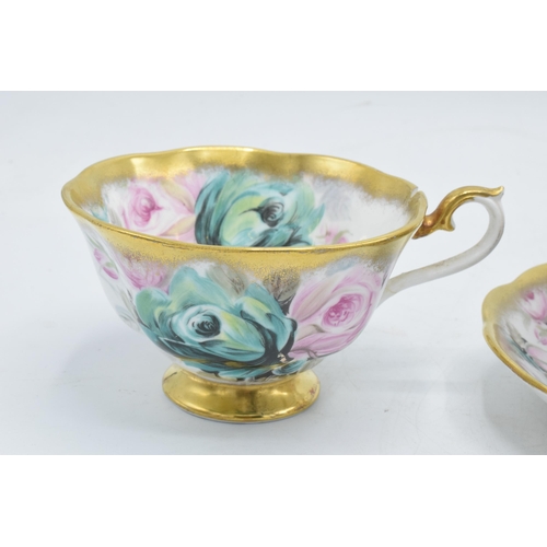 74 - Royal Albert cup and saucer (duo) in the Summer Bounty series 'Jade' together with 2 more cups (both... 