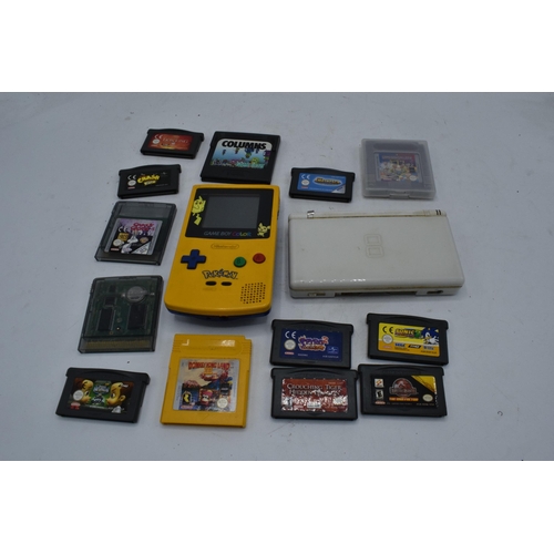 234C - A collection of Nintendo items to include Gameboy Color Pokemon edition model CGB-001, Nintendo DS L... 