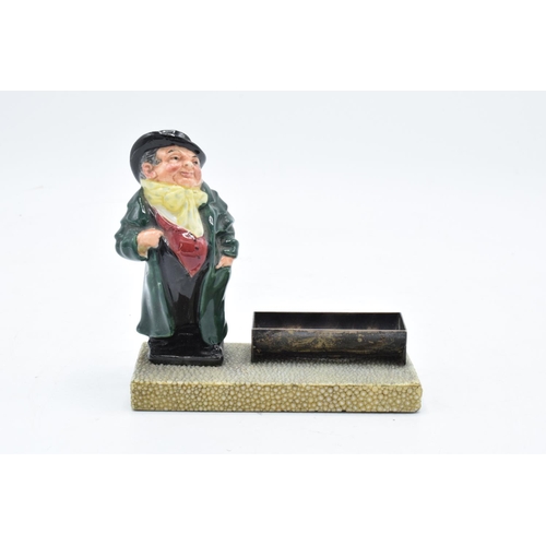 138A - Royal Doulton stamp moistener with Dickens figure Tony Weller set on a shagreen base with a hallmark... 