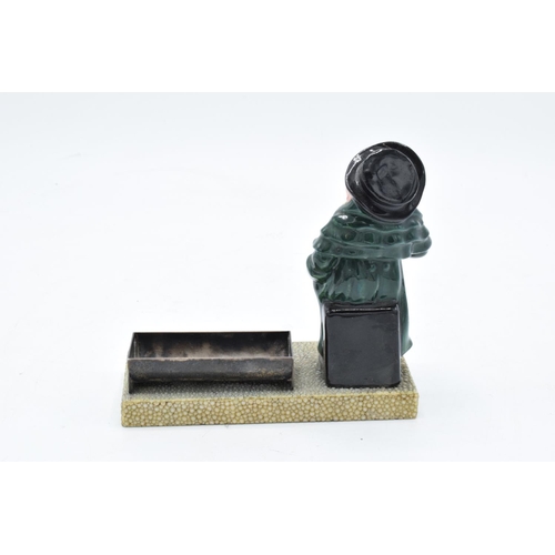 138A - Royal Doulton stamp moistener with Dickens figure Tony Weller set on a shagreen base with a hallmark... 