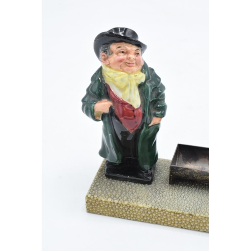 138A - Royal Doulton stamp moistener with Dickens figure Tony Weller set on a shagreen base with a hallmark... 