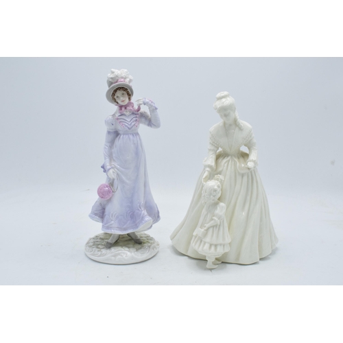 141 - Royal Worcester lady figures to include 1818: The Regency and Mothering Sunday (2). Both limited edi... 