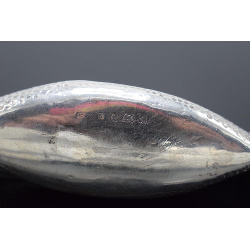 214 - Silver novelty pin cushion in the form of a long boat / ship / sailing vessel. Birmingham 1903. Gros... 