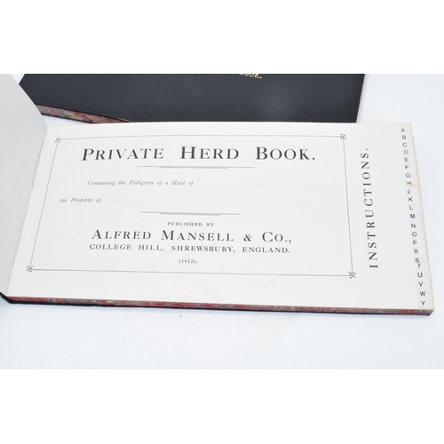 267 - Agricultural Interest: a pair of Mansell's Private Herd Book published by Alfred Mansell and Co of S... 