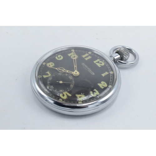 271 - Jaegar Le Couture stainless steel military pocket watch with 'G.S.T.P - F 01706' to the reverse. Sol... 