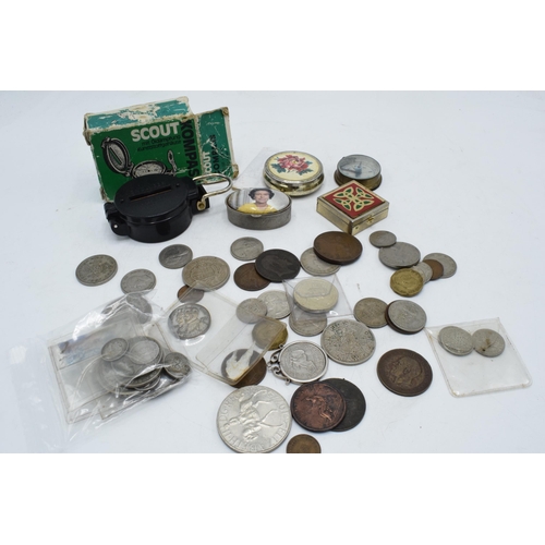 274 - A mixed collection of items to include coinage from around the world to include British pre 1946 coi... 