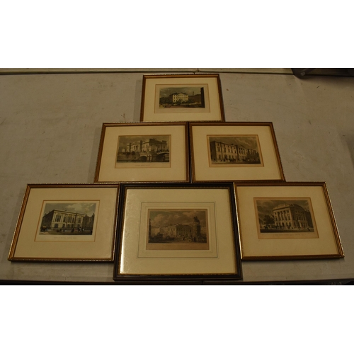 304 - A collection of framed engravings and prints to include Excise Office Drummond Place Edinburgh by Th... 