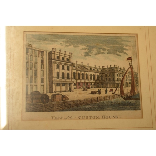 306 - A collection of engravings and prints to include Custom House by W Westall, The Custom House London ... 