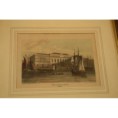 306 - A collection of engravings and prints to include Custom House by W Westall, The Custom House London ... 