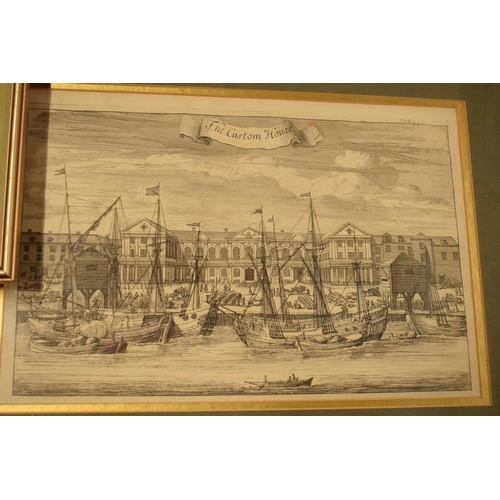 307 - A collection of engravings and prints to include The Custom House, The Custom House, La Douane ou Co... 