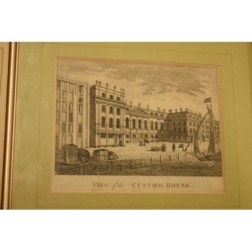 307 - A collection of engravings and prints to include The Custom House, The Custom House, La Douane ou Co... 