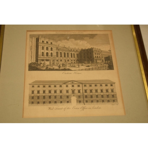 307 - A collection of engravings and prints to include The Custom House, The Custom House, La Douane ou Co... 