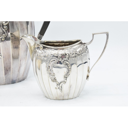 315 - Quality Victorian silver-plated 3-piece tea set to include coffee pot, milk and sugar (3).