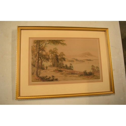 326 - A framed original etching of Loch Vennachar by Henry G Walker. 40 x 30cm inc frame.