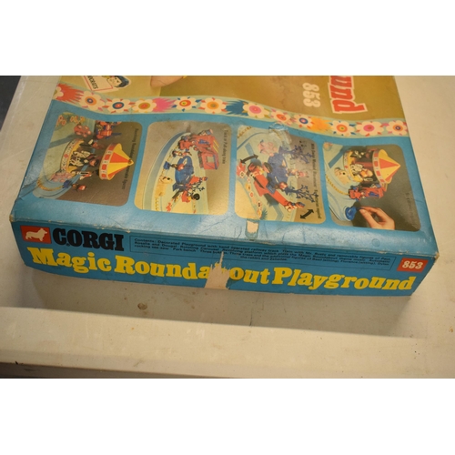 329 - Corgi Magic Roundabout Playground 853 with Merry Go Round and musical element with figures and decor... 