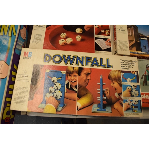 332 - A collection of vintage children's board games and similar to include Kerplunk, Downfall, Hangman, M... 