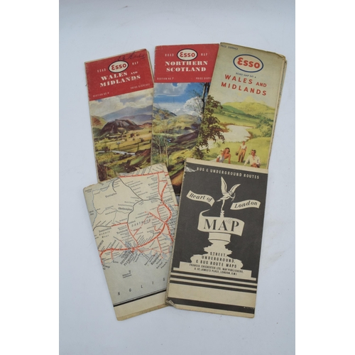 341 - Tourist maps, believed 1950s, including Great Western Railway route map, Heart of London map includi... 