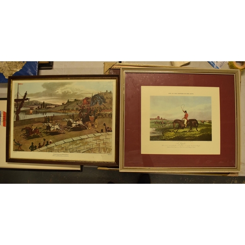 349 - A pair of prints to include 'Stage Coach with the News of Peace' by J Pollard and R Havell together ... 