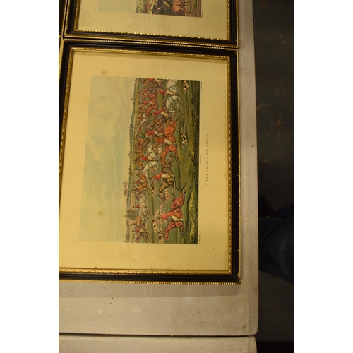 353 - A collection of framed prints to include hunting and county-themed examples such as 'The Meet', 'To ... 