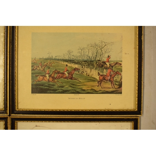 353 - A collection of framed prints to include hunting and county-themed examples such as 'The Meet', 'To ... 