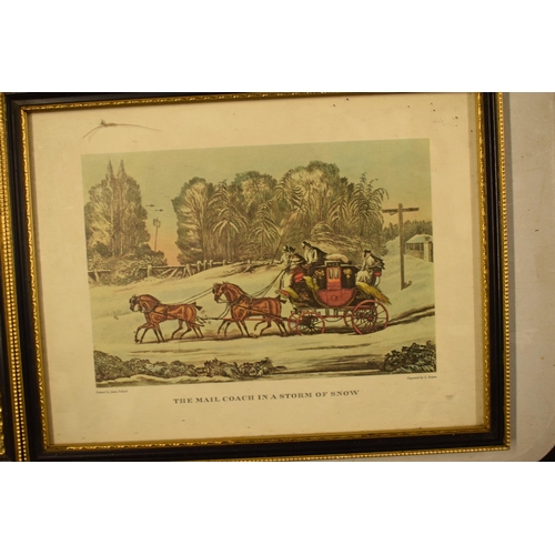 353 - A collection of framed prints to include hunting and county-themed examples such as 'The Meet', 'To ... 