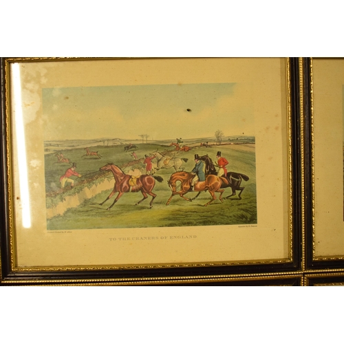 353 - A collection of framed prints to include hunting and county-themed examples such as 'The Meet', 'To ... 