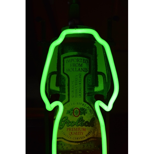 361 - A Grolsch neon light advertising sign. 82cm tall. (No postage due to fragile nature of item. Collect... 