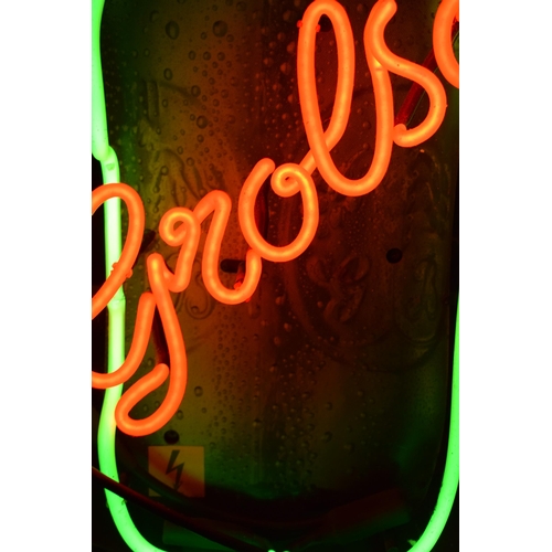 361 - A Grolsch neon light advertising sign. 82cm tall. (No postage due to fragile nature of item. Collect... 