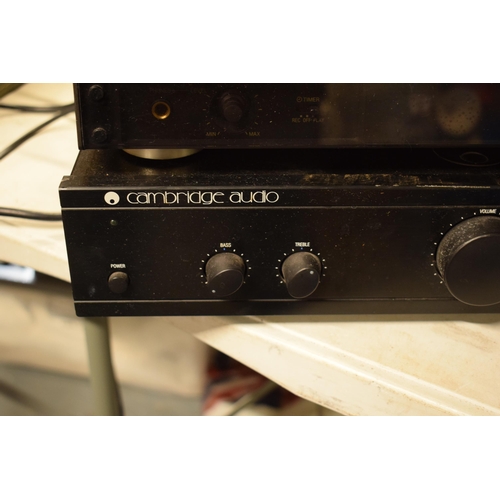 371 - A collection of Hi Fi and audio equipment to include Cambridge Audio A5 integrated amplifier x 2, Ca... 