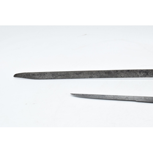 379 - Small Japanese steel dagger, the handle decorated with a dragon, the blade appears to bear a signatu... 