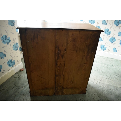 394 - Victorian wooden 2 over 4 chest of drawers with turned wooden handles. 106 x 52 x 122cm tall. In goo... 