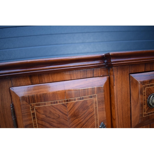 399 - Quality reproduction Louis XVI style sideboard with over and under drawers flanked by cabinets with ... 