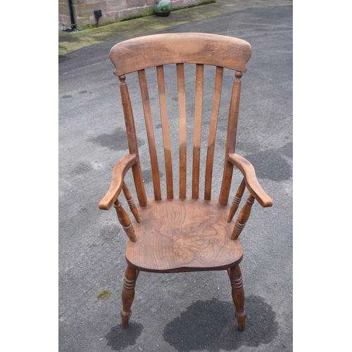 415 - Victorian high-backed farmhouse chair. 115cm tall. 

In good functional condition with some scratche... 