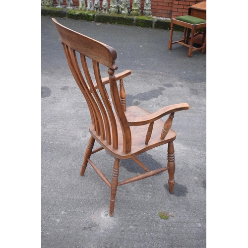 415 - Victorian high-backed farmhouse chair. 115cm tall. 

In good functional condition with some scratche... 