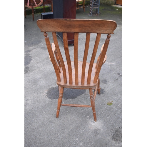 415 - Victorian high-backed farmhouse chair. 115cm tall. 

In good functional condition with some scratche... 