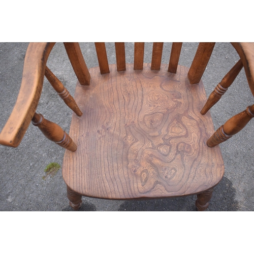 415 - Victorian high-backed farmhouse chair. 115cm tall. 

In good functional condition with some scratche... 