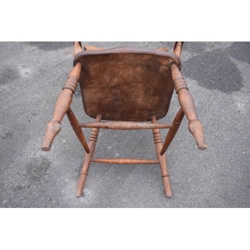 415 - Victorian high-backed farmhouse chair. 115cm tall. 

In good functional condition with some scratche... 