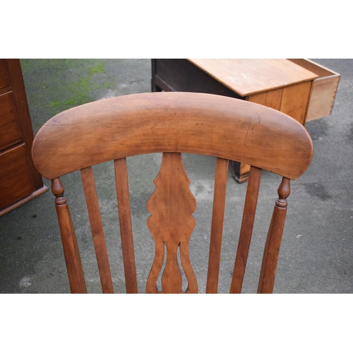 416 - Victorian high-backed farmhouse chair (legs cut down) 94cm tall. 

In good functional condition with... 