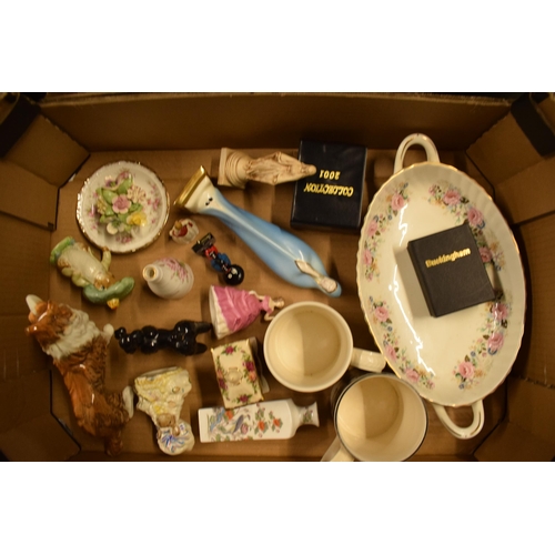 48 - A mixed collection of items to include Royal Doulton figures, Sylvac collie, Robertsons band, Beswic... 